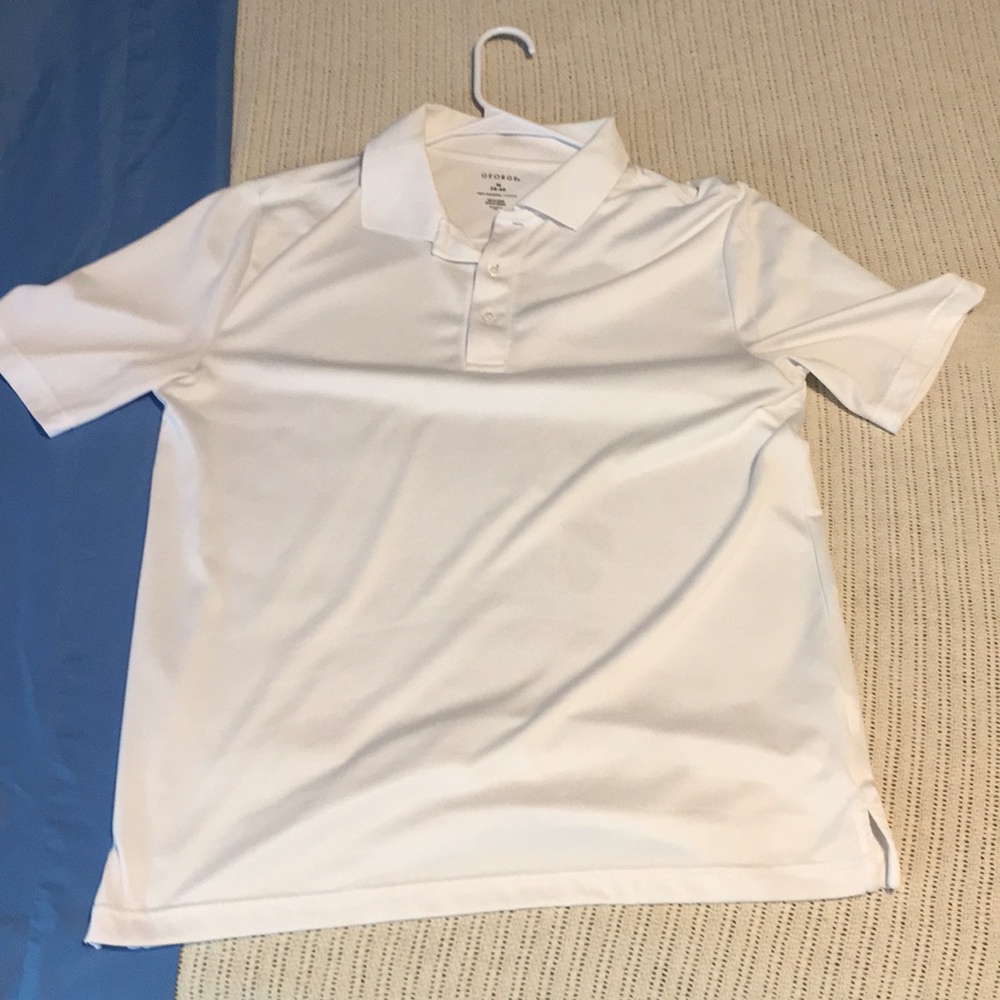 Plain white polo tee